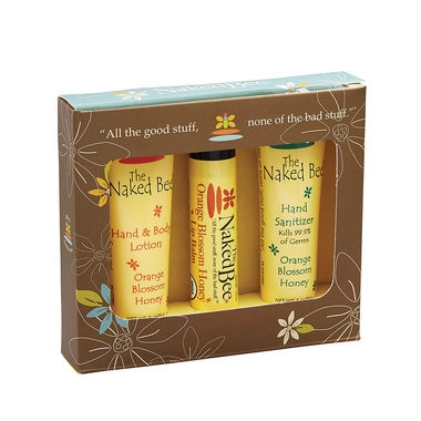 MINI BEE KIT The Naked Bee lip balm / hand sanitizer /orange blossom body cream