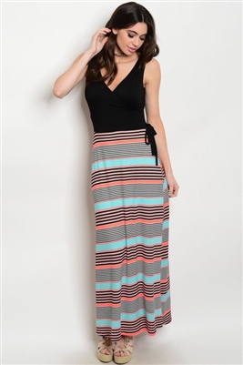 Black Multi Color Maxi Dress