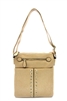 Beige Studded Messenger Bag