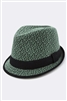 Green Patterned Fedora