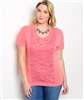 Coral Lace Top