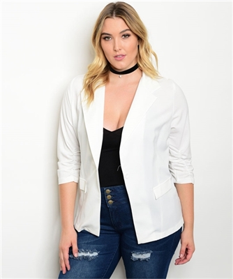 Ivory Plus Size  Blazer