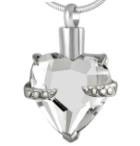 Clear CZ Heart Cremation Pendant (Chain Sold Separately)
