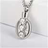 Three CZ Dripping Hearts Cremation Pendant (Chain Sold Separately)