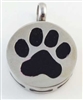 Round With Black Paw Print Cremation Pendant (Chain Sold Separately)