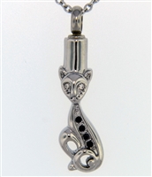 Funky Cat Cremation Pendant (Chain Sold Separately)