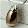 Brown and Silver Egg Cremation Pendant (Chain Sold Separately)