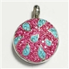 Splash Of Color - Pink And Blue Round Cremation Pendant (Chain Sold Separately)
