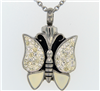 Sparkly White Butterfly Cremation Pendant (Chain Sold Separately)