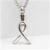 Simple Stainless Steel Ribbon Cremation Pendant (Chain Sold Separately)