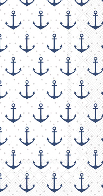 Anchor Dots Blue/Grey Guest Towels