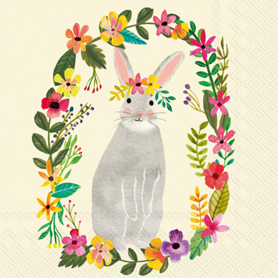 Mia Charro Floral Bunny Cocktail Napkins