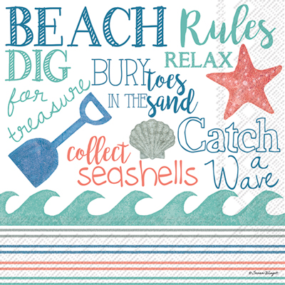 Beach Rules Cocktail Napkins