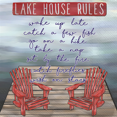 Lake House Rules Cocktail Napkins