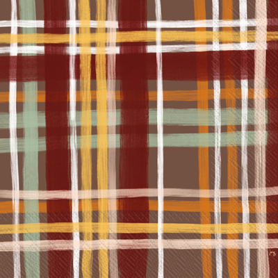 Fall Plaid Cocktail Napkin