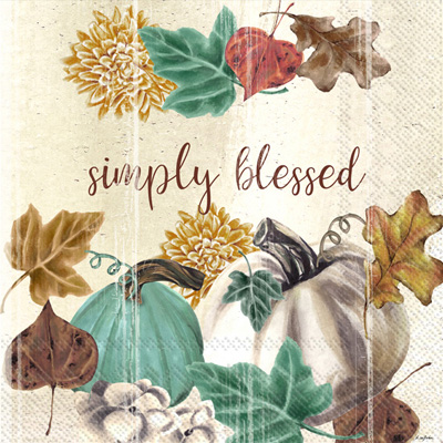Simply Blessed Pumpkins Cocktail Napkin