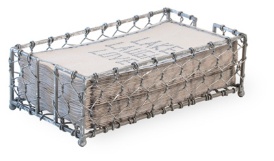 Chicken Wire Silver Foil Guest Caddy