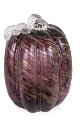 Large Mellow Mauve Glass Pumpkin