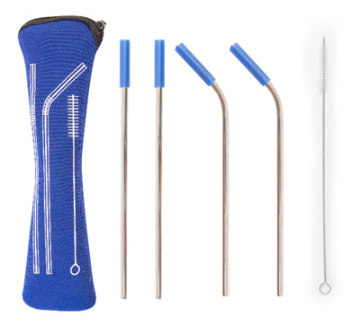 On-the-Go Blue Straw Kit