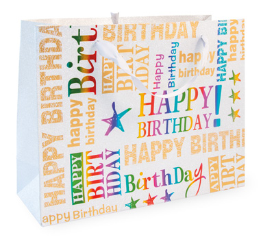 Happy Birthday Large Print Bag