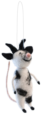 Farmhouse Style Bovina the Cow Mouse Ornament