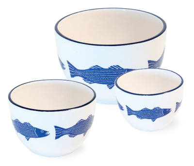 Striper Blue Nesting Bowls