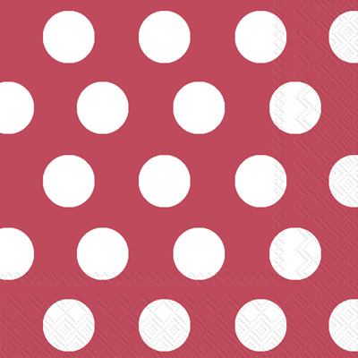 Big Dots Crimson/White Lunch Napkins