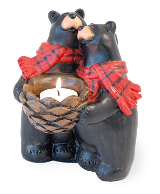 Black Bear Duo Tealight Holder