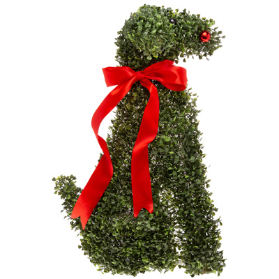 Boxwood Dog Wreath