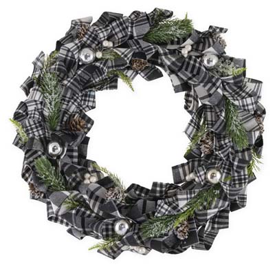 Black & White Buffalo Plaid Wreath