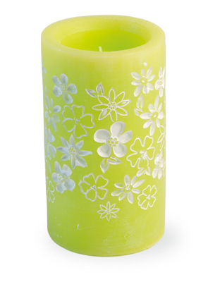 Green Floral LED Candle