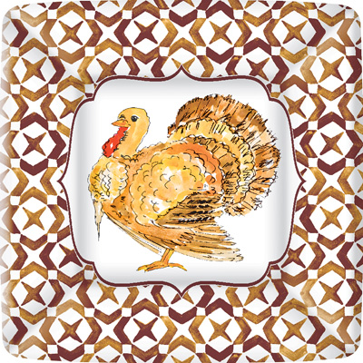 Rosanne Beck Turkey Dessert Paper Plates