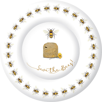 Save the Bees Round Dinner Paper Plates