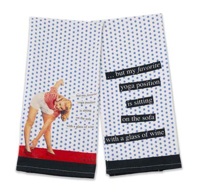 Anne Taintor- Yoga…Right Tea Towel Set