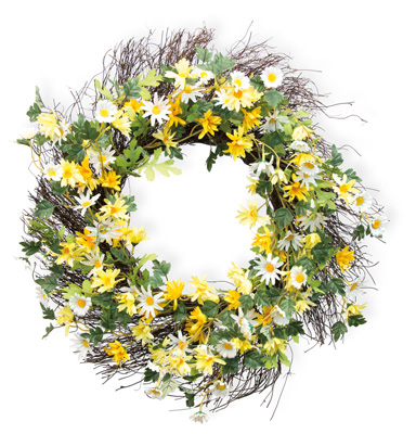 Yellow & White Daisies Wreath