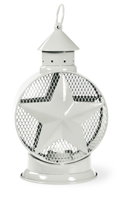 Americana White Star Tealight Lantern