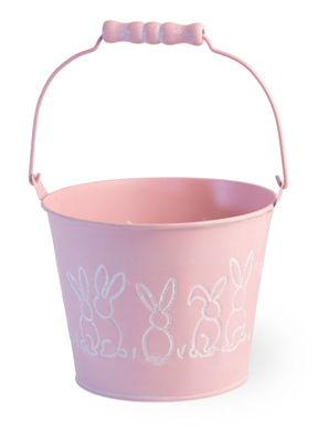 Easter Bunny Pail with handle Pink