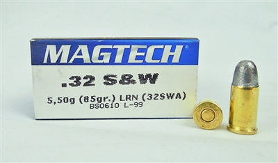 MAGTECH .32 S&W 85gr LEAD ROUND NOSE 50rd BOX