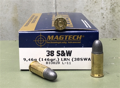 MAGTECH 38 S&W 146gr LEAD ROUND NOSE 50rd BOX