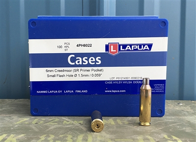 LAPUA 6mm CREEDMOOR UNPRIMED BRASS BOX OF 100