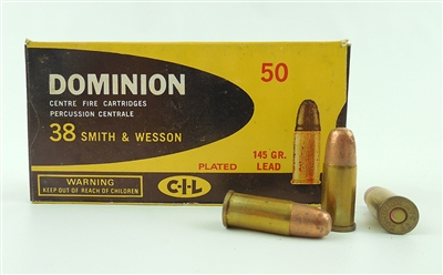 DOMINION 38 S&W 145gr PLATED LEAD