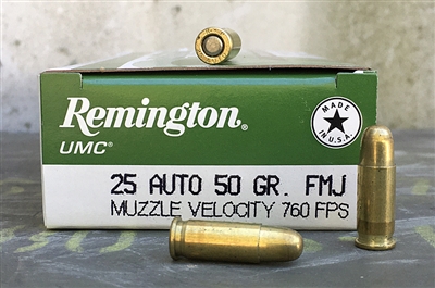 REMINGTON UMC 25 AUTO 50gr FMJ 50rd BOX