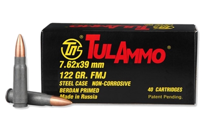 TULAMMO 7.62x39mm FMJ STEEL CASE