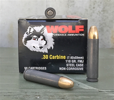 WOLF PERFORMANCE 30 CARBINE 110gr FMJ 50rd BOX