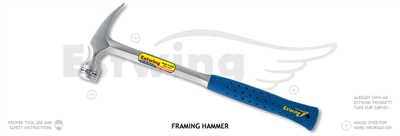 Estwing 30 OZ Milled Face Framing Claw Hammer