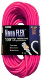 Prime Wire Neon Pink 12/3X100' Extension Cord