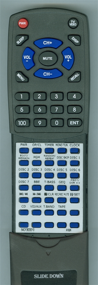 AIWA 84CF3633010 RC-L70 replacement Redi Remote