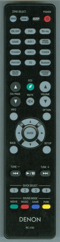 DENON 30701016900AD RC-1192 Genuine OEM original Remote