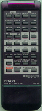 DENON 4990136006 RC-119 Genuine  OEM original Remote