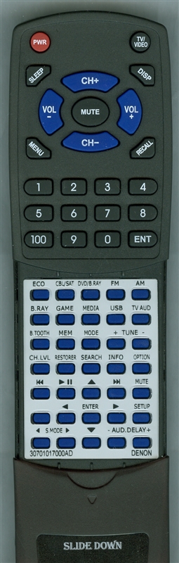 DENON 30701017000AD RC-1196 replacement Redi Remote